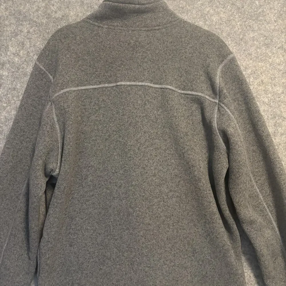 The North Face Sweatshirt Mens Size Large Gray Fleece Pullover 1/4 Zip Mock Neck